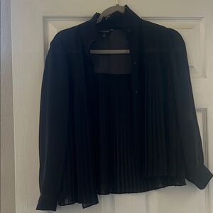 Banana Republic Elegant Black Pleated Blouse